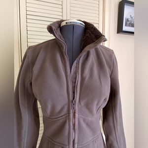 Patagonia Long Synchilla Windzone Fleece Coat Full Zip Jacket Womans XS Brown